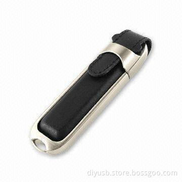 Leather Memory Stick with Plug-and-play Function and 5V, 300mA Working Power